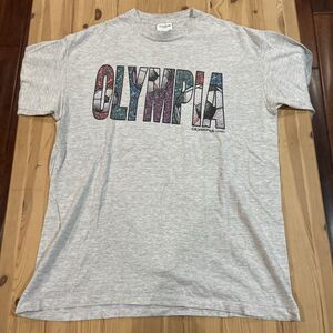 Vintage Olympia Sports Shirt Mens Large Gray Graphic Logo 1975 Athletic 90s Y2K